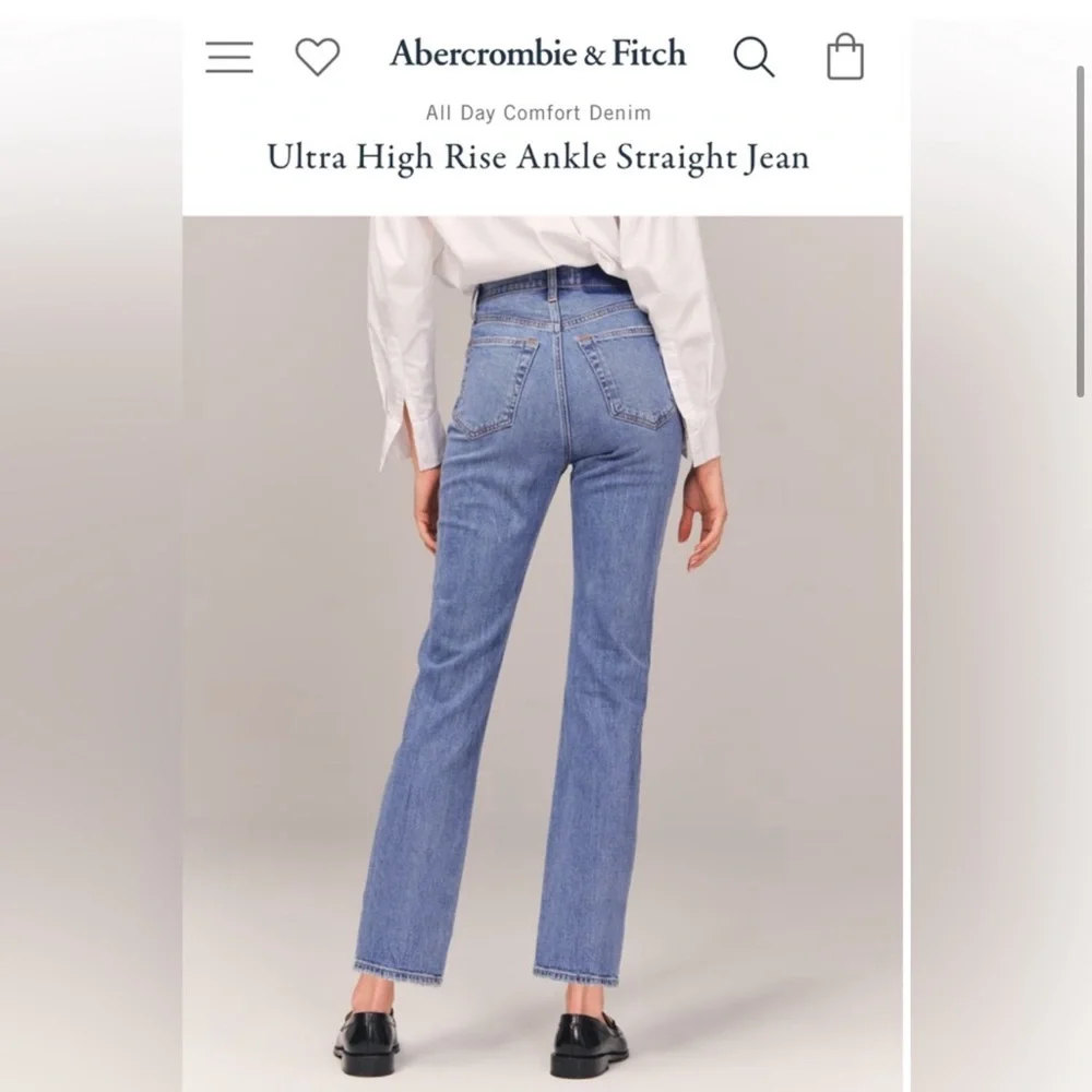 Abercrombie & Fitch Ultra High Rise Ankle Straight Leg Classic Jeans, size 27/4 - Picture 3 of 13